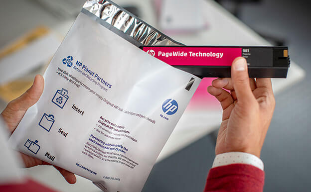 HP PageWide : Abfallvermeidung und Recyclingfähigkeit.
